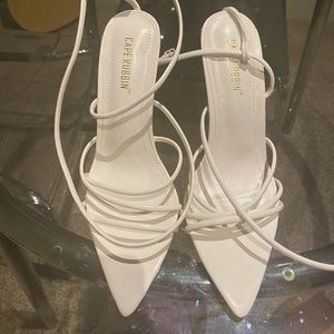 White strappy heel